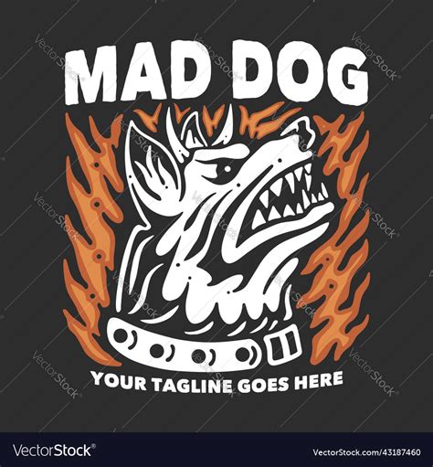 T Shirt Design Mad Dog With Horned Angry Dog Vector Image