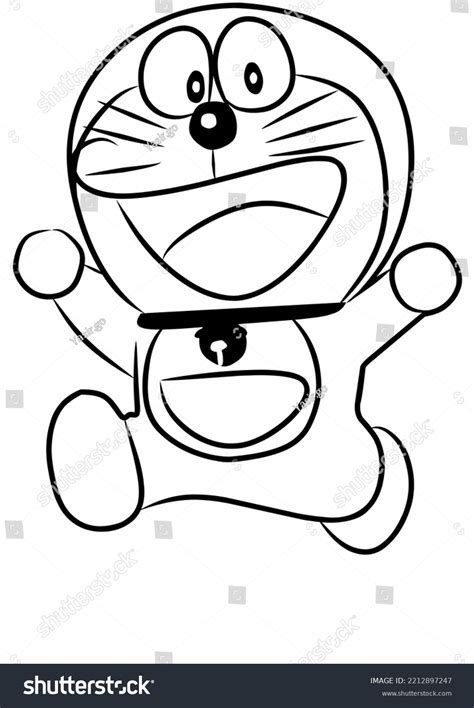 Line Art Doraemon Happy Smile Stock Illustration 2212897247 | Shutterstock