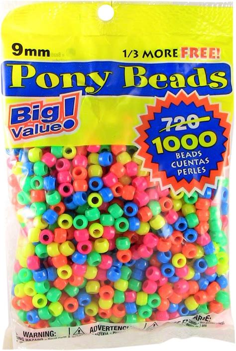 Darice Assorted Neon Pony Beads Great Craft Projects For