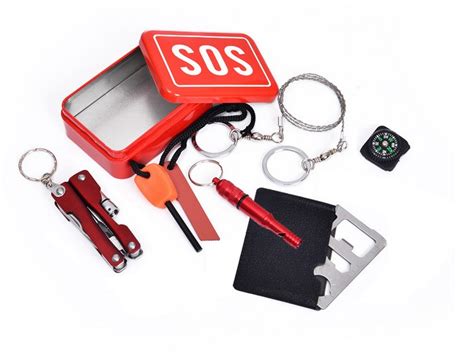 Outdoor Emergency Survival Gear Kit Tin Box Sos Survival Kit Buy Sos