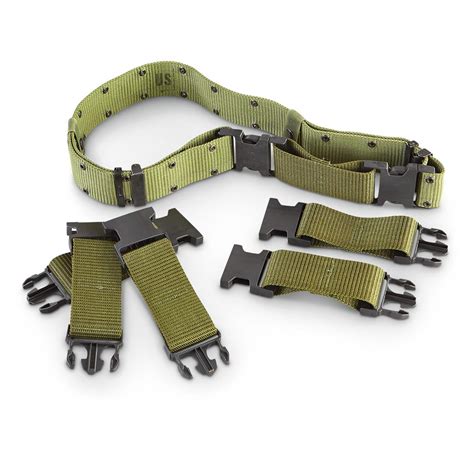 6 New Us Military Web Extension Belts Olive Drab Black 236597