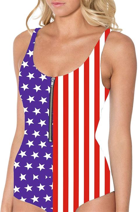 Gedruckte Bikini Frauen Amerikanische Flagge Roter Blau Bikini Classic