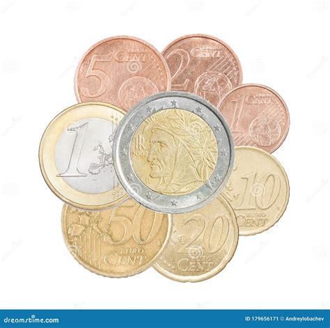 Set of Euro Italy coins stock image. Image of finance - 179656171