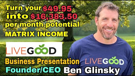 LiveGood Business Presentation By Founder CEO Ben Glinsky YouTube