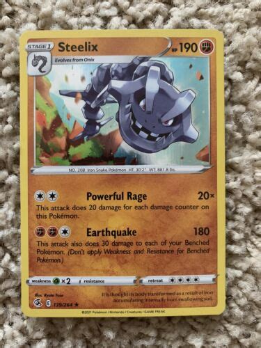 HOLO Steelix 139 264 Fusion Strike Sword Shield Pokemon Card EBay