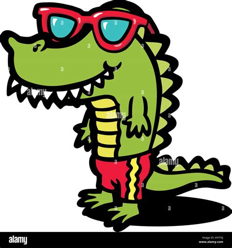 Cool Crocodile. Vector Illustration Stock Vector Art & Illustration ...