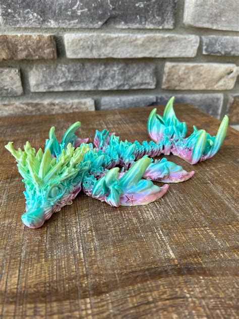 Baby Coral Reef Dragon 3d Printed Articulated Flexible Custom Fidget