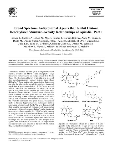 (PDF) Broad spectrum antiprotozoal agents that inhibit histone ...