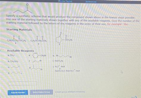 Solved Oh Specify A Synthetic Scheme That Would Produce The Chegg