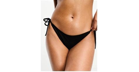 Calvin Klein Intense Power Rib String Side Tie Bikini Bottom In Black Lyst UK