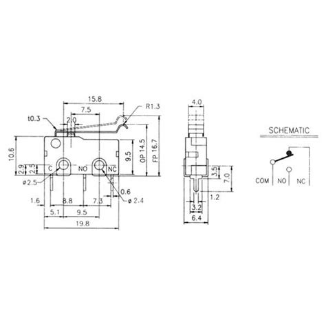 Euroconnex Spdt Micro Switch V A Black Techinn