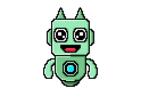 Pixel Art Cute Robot Colorful Vector Graphic by hiskia revaldo ...