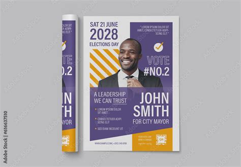 Political Campaign Election Flyer Poster Layout Stock Template | Adobe ...