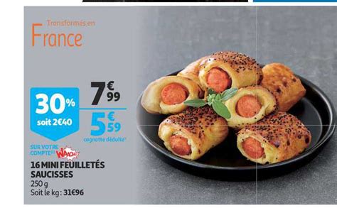 Promo 16 Mini Feuilletés Saucisses chez Auchan iCatalogue fr