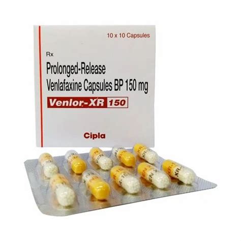 Venlor Xr 150 Venlafaxine Hydrochloride Extended Release Capsules 37 5mg 1x10 At Rs 258