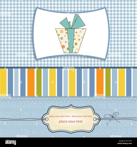 birthday card with gift box Stock Photo - Alamy