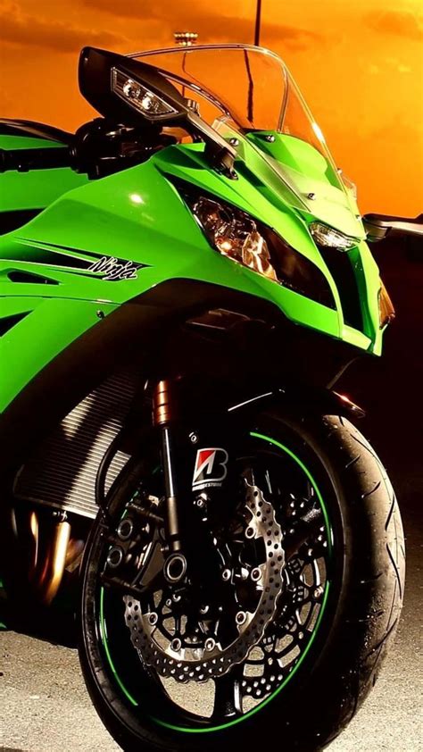 Download Lime Green Motorcycle [wallpaper] Wallpaper | Wallpapers.com