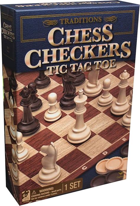 Amazon Spin Master Traditions Chess Checkers And Tic Tac Toe Set