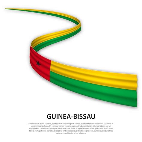 Acenando A Fita Ou Banner Bandeira Da Guin Bissau Vetor Premium