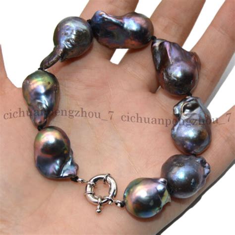 Huge Mm Natural South Sea Black Reborn Keshi Baroque Pearl