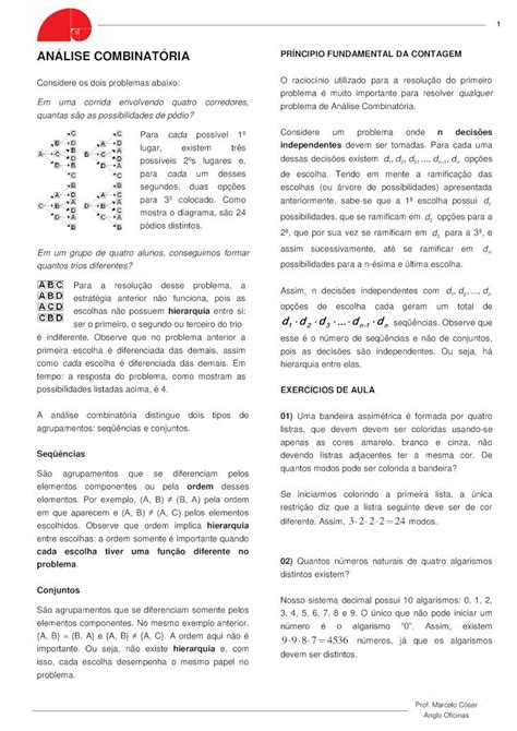 PDF ANÁLISE COMBINATÓRIA PRÍNCIPIO FUNDAMENTAL PDF fileProf