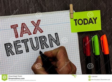 Conceptual Hand Writing Showing Tax Return Business Photo Text Which