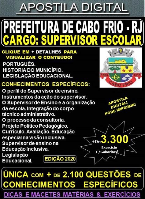 Apostila Prefeitura De CABO FRIO RJ SUPERVISOR ESCOLAR Teoria 3