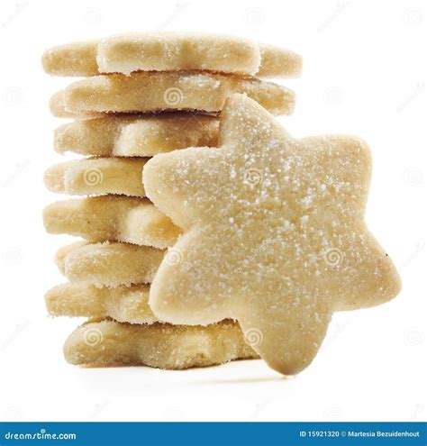 Suger Coated Shortbread Cookies In Star Shapes Stock Photo Image