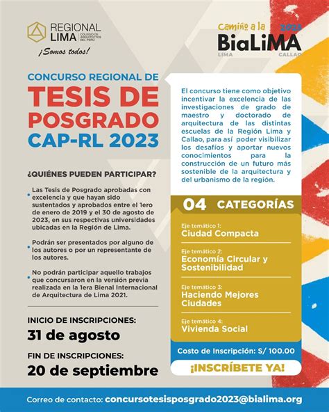 Concurso Regional De Tesis De Posgrado Cap Rl Bialima