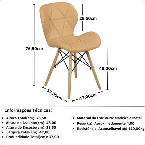 Kit Cadeiras Charles Eames Eiffel Slim Wood Estofada Nude
