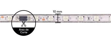 Mangueira Fita Led Chata Fixa M V Conector Tomada Brilho