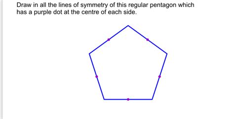 Solved Draw In All The Lines Of Symmetry Of This Regular Pentagon