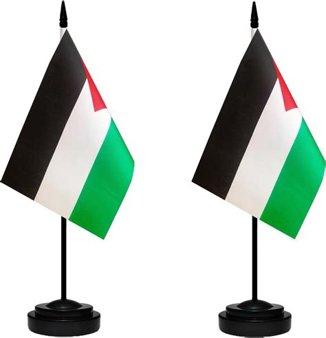 Palestine Palestinian Small Mini Desk Flag Set Miniature