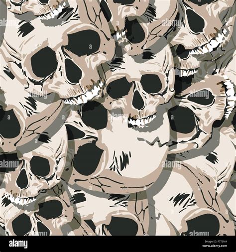 Grunge Seamless Skulls Pattern Stock Vector Image Art Alamy