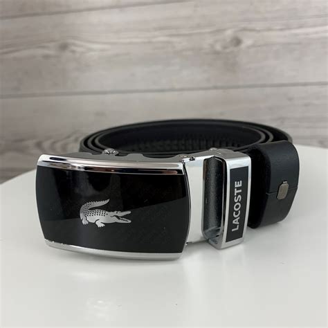 Мужской ремень Lacoste Лакоста для джинсов, кожаный пояс из натуральной ...