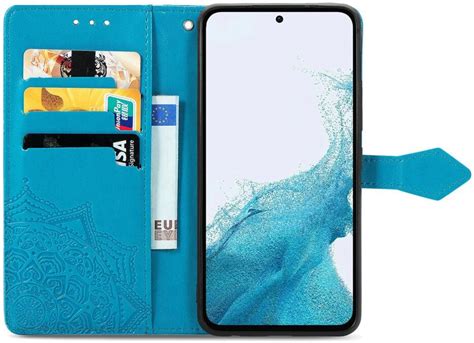 Samsung Galaxy A Hoesje Mandala Book Case Met Pasjeshouder Blauw