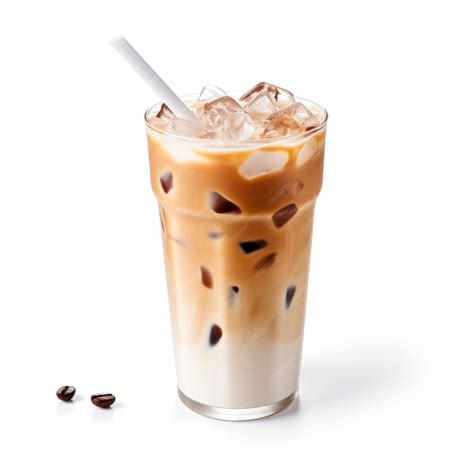 Iced latte coffee isolated on white background | Premium AI-generated image