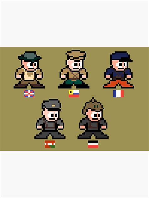 Lámina Fotográfica Pixel Art Axis De La Primera Guerra Mundial Y Poderes Aliados De