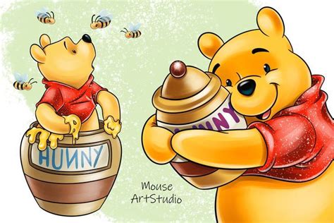 MouseArtStudio Etsy Winnie The Pooh Drawing Winnie The Pooh