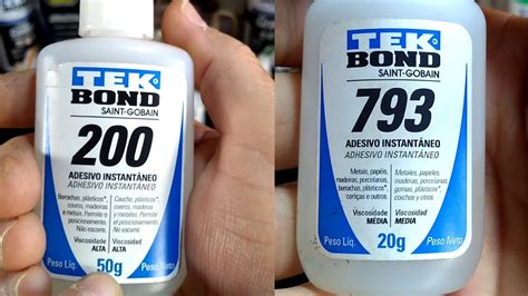 Tek Bond Adesivos Instantâneos 200 e 793 YouTube