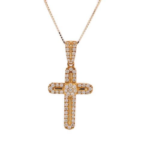 10k Gold 080ct Diamonds Classic Cross Lds Pendant King Johnny Johnnys Custom Jewelry