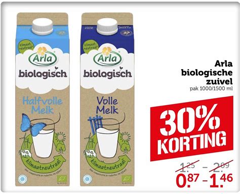 Arla Biologische Zuivel Pak 1000 1500ml Aanbieding Bij Coop