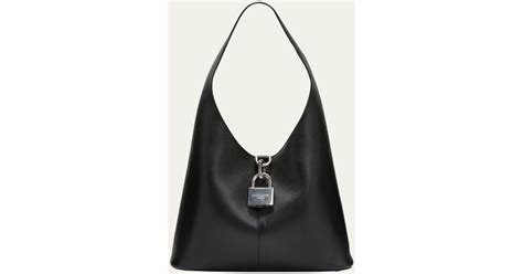 Balenciaga Locker Medium Leather Hobo Bag In Black Lyst