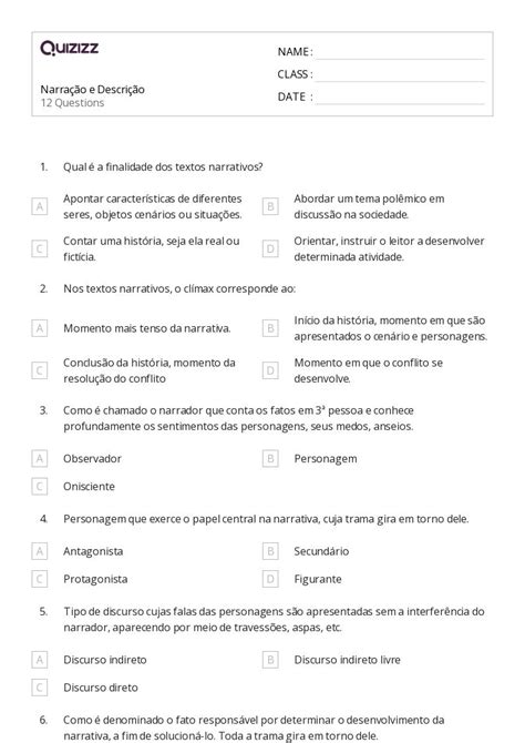 Mais de 50 planilhas Identificando problemas e soluções em narrativas