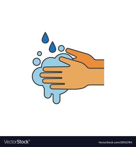 Hygiene Icon Hand Washing Simple Royalty Free Vector Image