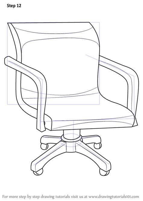 Learn How to Draw an Office Chair (Furniture) Step by Step : Drawing ...