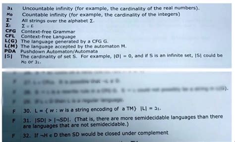 Solved True False No Uncountable Infinity For Example The