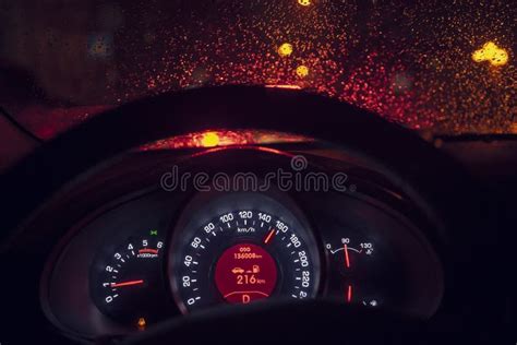 Inside a Taxi Driving through the City at Night Stock Image - Image of ...