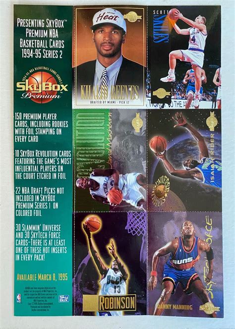 1994 95 SKYBOX PREMIUM SERIES 2 UNCUT PROMO SHEET 6 Cards Robinson