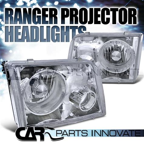 Purchase 1993 1997 FORD RANGER CHROME CRYSTAL HEADLIGHTS W PROJECTOR